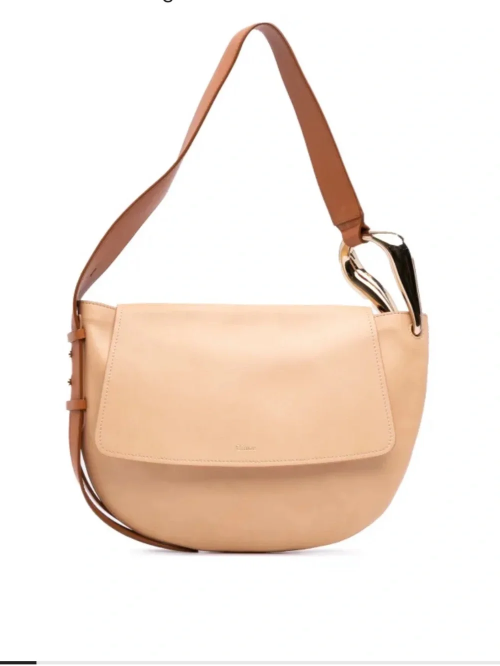 Chloé Little Kiss Beige Hobo Bag with Tan Strap and Gold Hardware